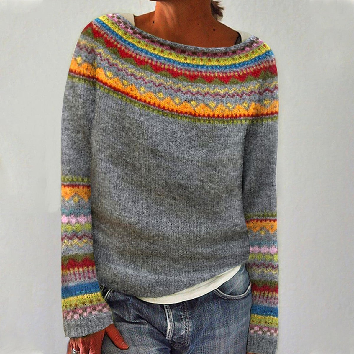 HELEN | RETRO KNITTED SWEATER FOR WOMEN