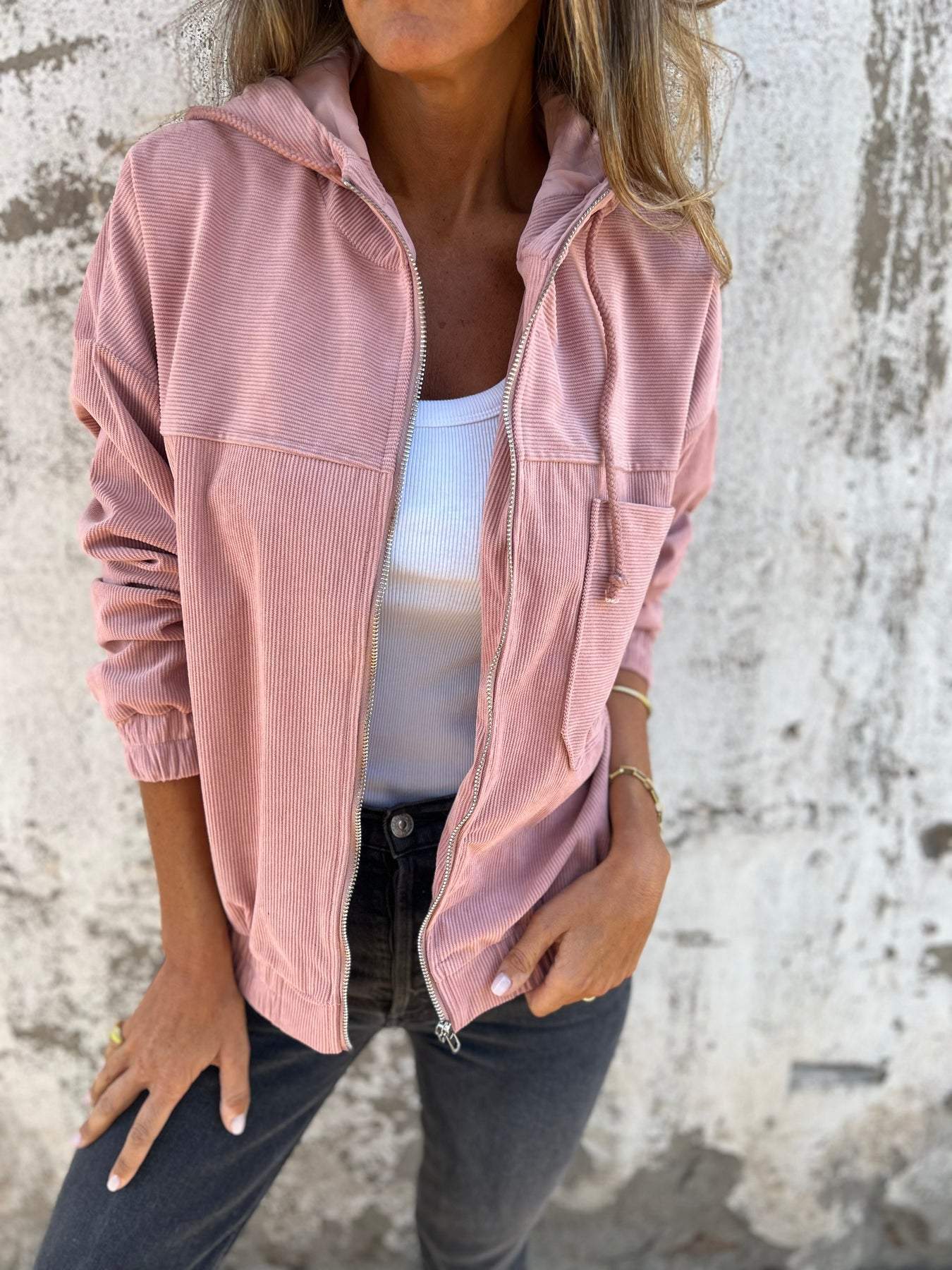 ARIANA | CASUAL JACKET with HOOD and ZIPPER